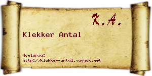 Klekker Antal névjegykártya